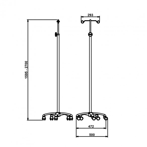 IV pole on wheels